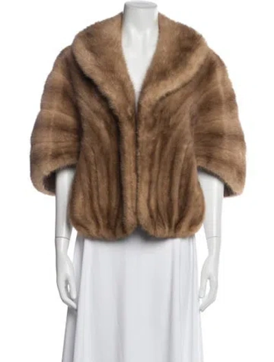 Pre-owned Fur Mink  Jacket In Neutrals