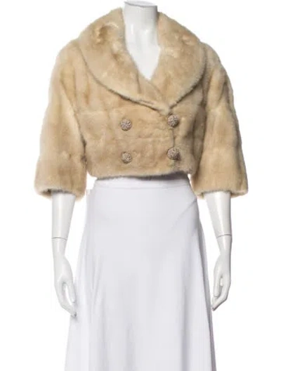 Pre-owned Fur Mink  Jacket In Neutrals