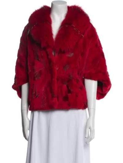 Pre-owned Fur Mink  Jacket In Red