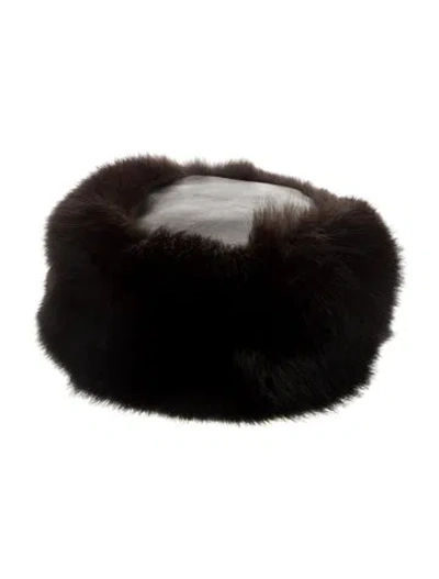 Pre-owned Fur Mink  Leather Trim In Brown