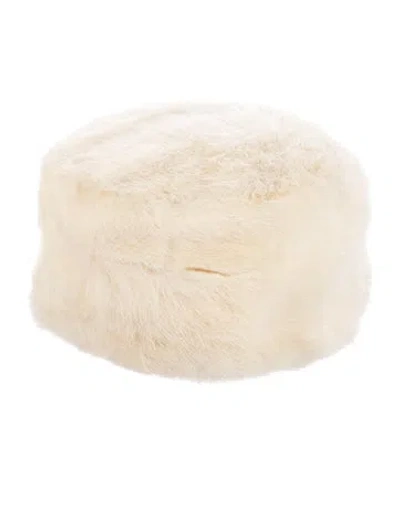 Pre-owned Fur Mink  Pill Box Hat In Neutrals