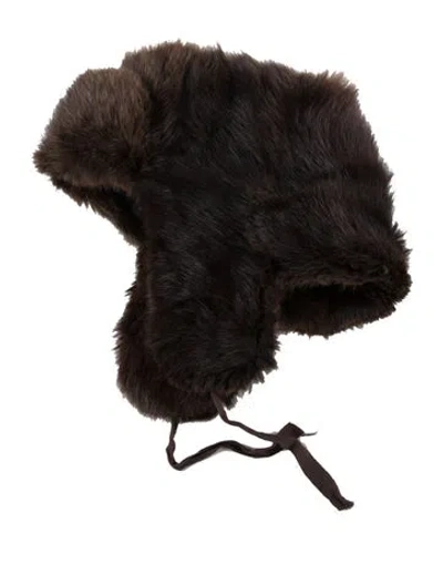 Pre-owned Fur Mink  Trapper Hat In Brown
