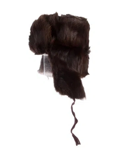 Pre-owned Fur Mink  Trapper Hat In Brown