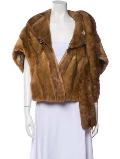 Pre-owned Fur Mink  Vest In Neutral