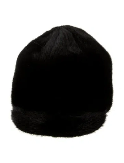 Pre-owned Fur Mink Hat In Black