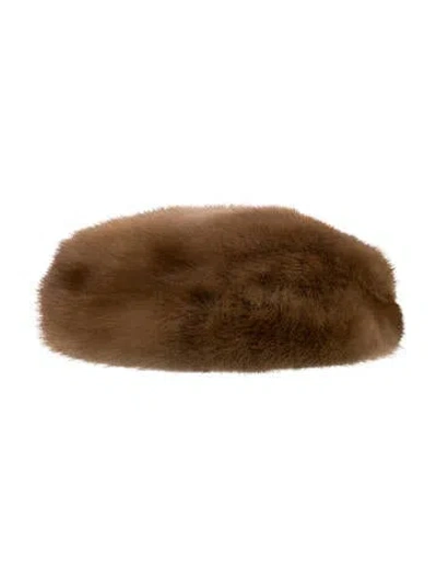 Pre-owned Fur Mink Hat In Brown