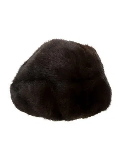 Pre-owned Fur Mink Hat In Brown