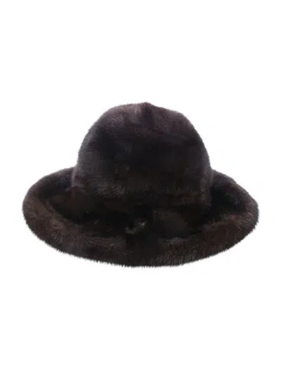 Pre-owned Fur Mink Hat In Brown