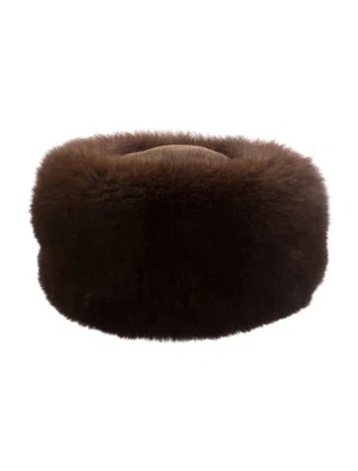 Pre-owned Fur Mink Hat In Brown