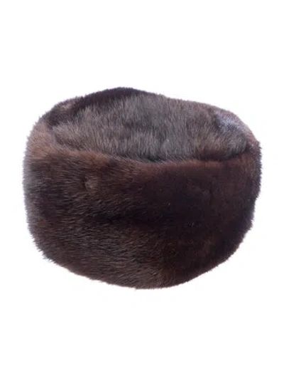 Pre-owned Fur Mink Hat In Brown