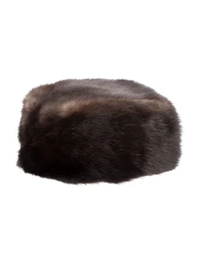 Pre-owned Fur Mink Hat In Brown