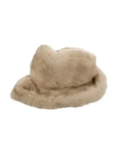 Pre-owned Fur Mink Hat In Neutrals
