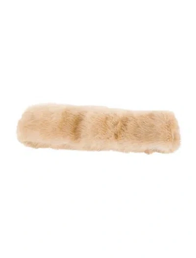 Pre-owned Fur Mink Head Band In Brown