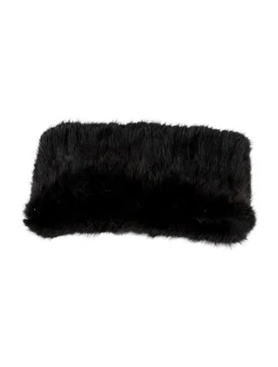 Pre-owned Fur Mink Headband In Black