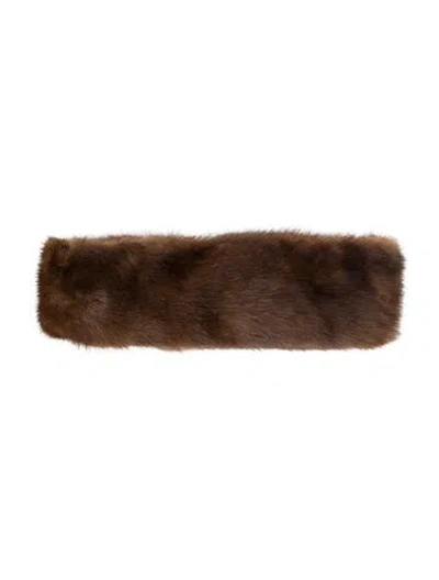 Pre-owned Fur Mink Headband In Brown