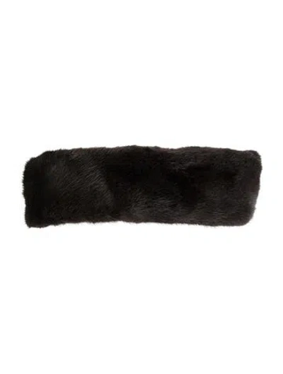 Pre-owned Fur Mink Headband In Brown