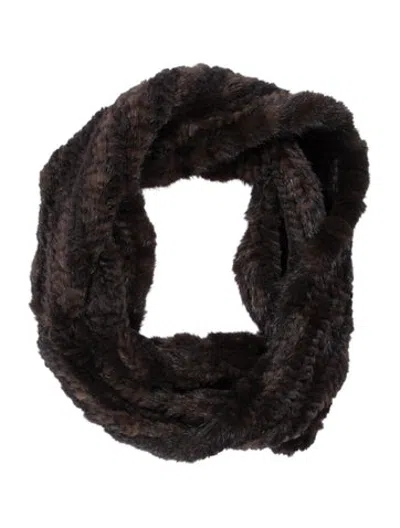 Pre-owned Fur Mink Infinity Scarf In Brown/neutrals
