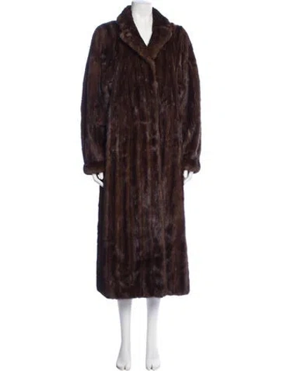Pre-owned Fur Mink Mink Faux  Coat In Brown