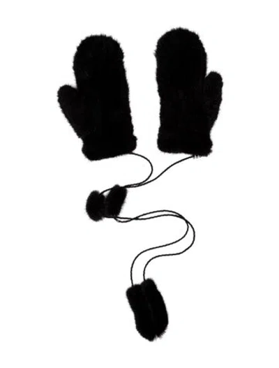Pre-owned Fur Mink Mitten Gloves In Multi