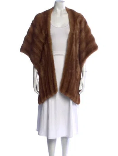 Pre-owned Fur Mink Open Front Sweater In Neutrals