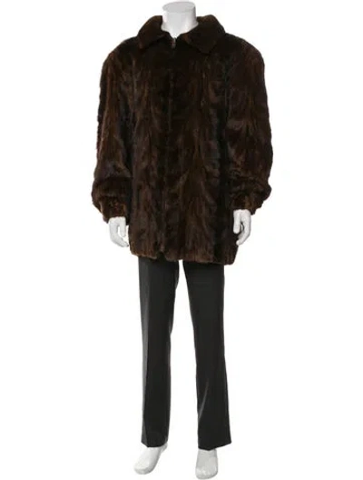 Pre-owned Fur Mink Parka In Brown