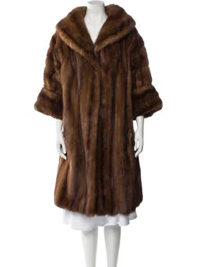 Pre-owned Fur Mink Patterned  Coat In Multi