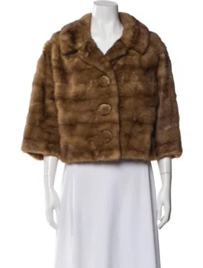 Pre-owned Fur Mink Printed  Jacket In Neutral