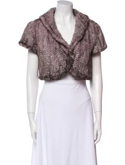 Pre-owned Fur Mink Printed  Jacket In Purple