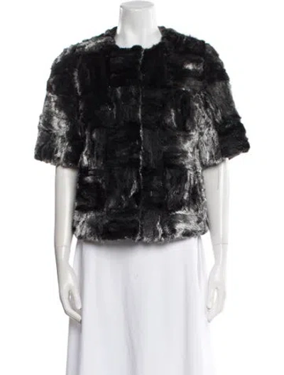 Pre-owned Fur Mink Printed  Jacket W/ Tags In Silver
