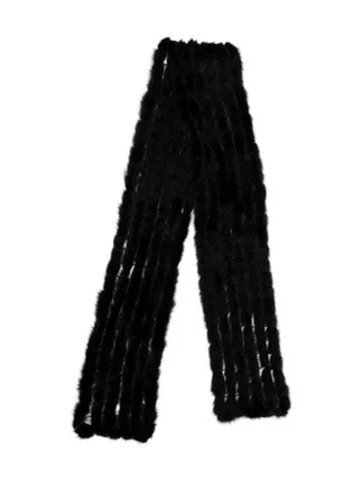 Pre-owned Fur Mink Scarf In Black