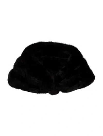 Pre-owned Fur Mink Scarf In Black