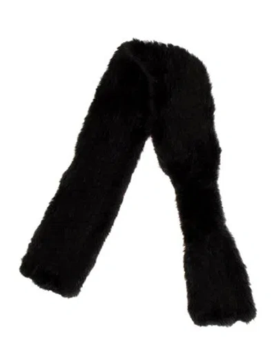 Pre-owned Fur Mink Scarf In Black