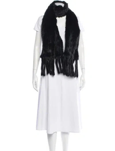 Pre-owned Fur Mink Scarf In Black