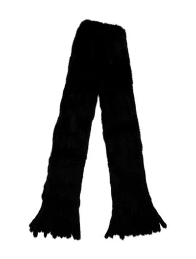 Pre-owned Fur Mink Scarf In Black
