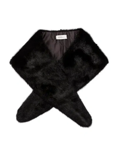 Pre-owned Fur Mink Scarf In Black