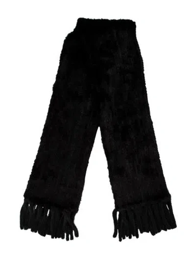 Pre-owned Fur Mink Scarf In Black