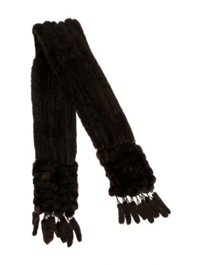 Pre-owned Fur Mink Scarf In Brown