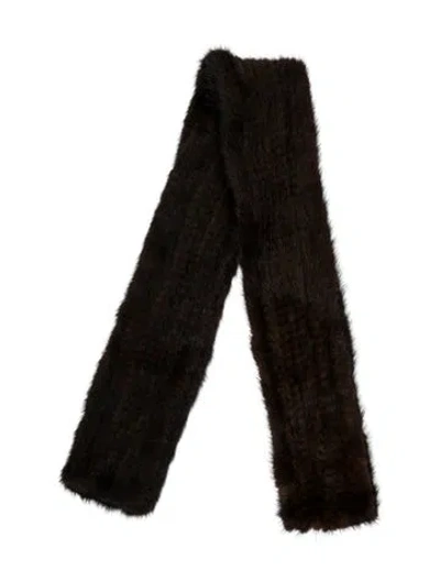 Pre-owned Fur Mink Scarf In Brown