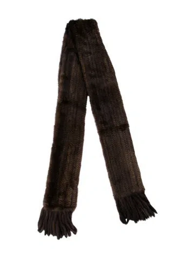 Pre-owned Fur Mink Scarf In Brown