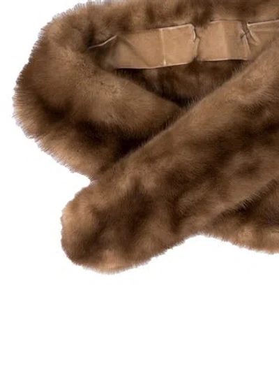 Pre-owned Fur Mink Scarf In Brown