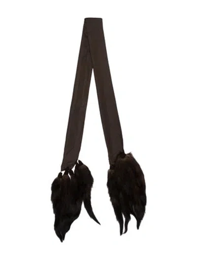 Pre-owned Fur Mink Scarf In Brown