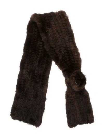 Pre-owned Fur Mink Scarf In Brown