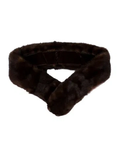 Pre-owned Fur Mink Scarf In Brown