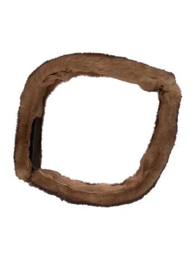 Pre-owned Fur Mink Scarf In Brown