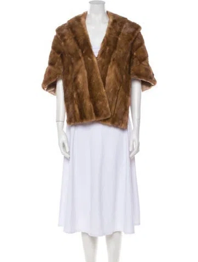 Pre-owned Fur Mink Scarf In Neutral