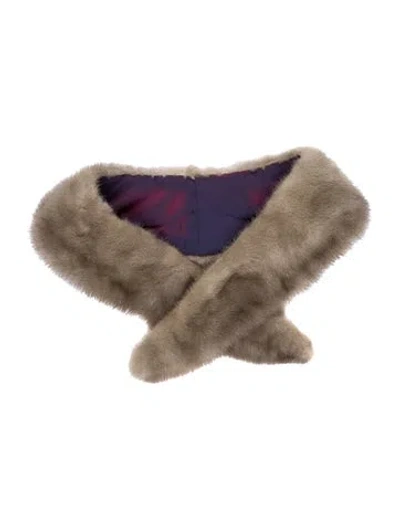 Pre-owned Fur Mink Scarf In Neutral