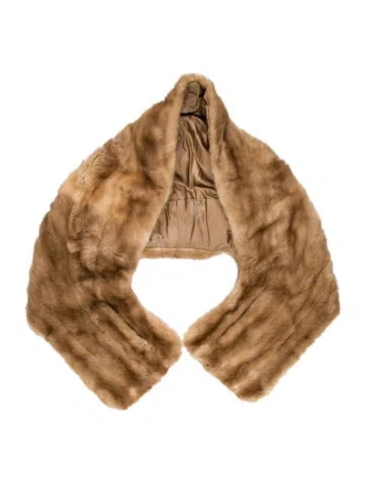 Pre-owned Fur Mink Scarf In Neutral