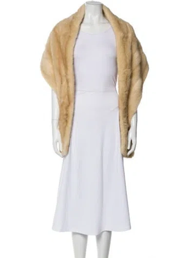 Pre-owned Fur Mink Scarf In Neutral