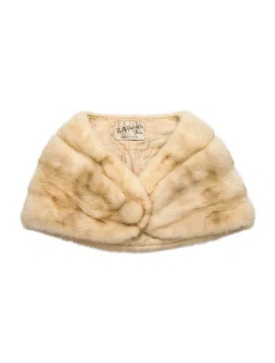 Pre-owned Fur Mink Scarf In Neutral
