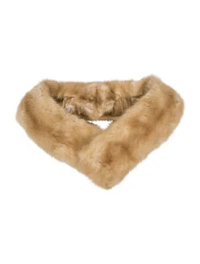 Pre-owned Fur Mink Scarf In Neutrals